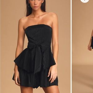 Black ruffled romper